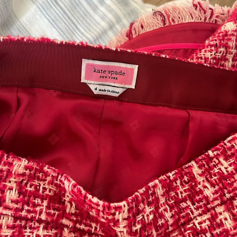 Kate Spade Pink Tweed A Line Skirt